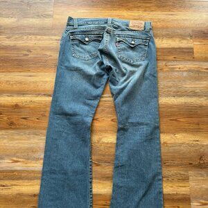 Levi's 542 Women's Low Flare Jeans 12M Blue Denim Flap Pockets